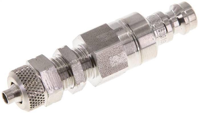 Schott-Kupplungsstecker (NW5) 6x4mm Schlauch, 1.4404, beidseitig absperrend