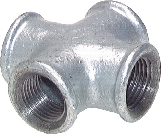 Kreuzstück Rp 3/8" (IG), Temperguss verzinkt