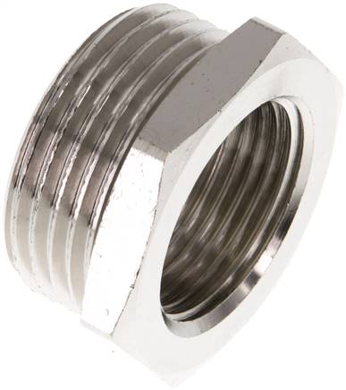 Reduziernippel G 1"(AG)-G 3/4"(IG), Messing vernickelt
