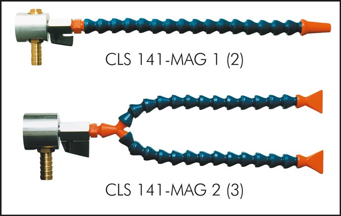 Gelenkschlauch, 1/4", Set mit Magnetfuß: 2 Gelenkschlauchstücke (13 Module), 2 F