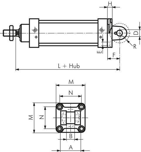 ISO 15552-Gabelschwenkbefestigung 160 mm, Aluminium