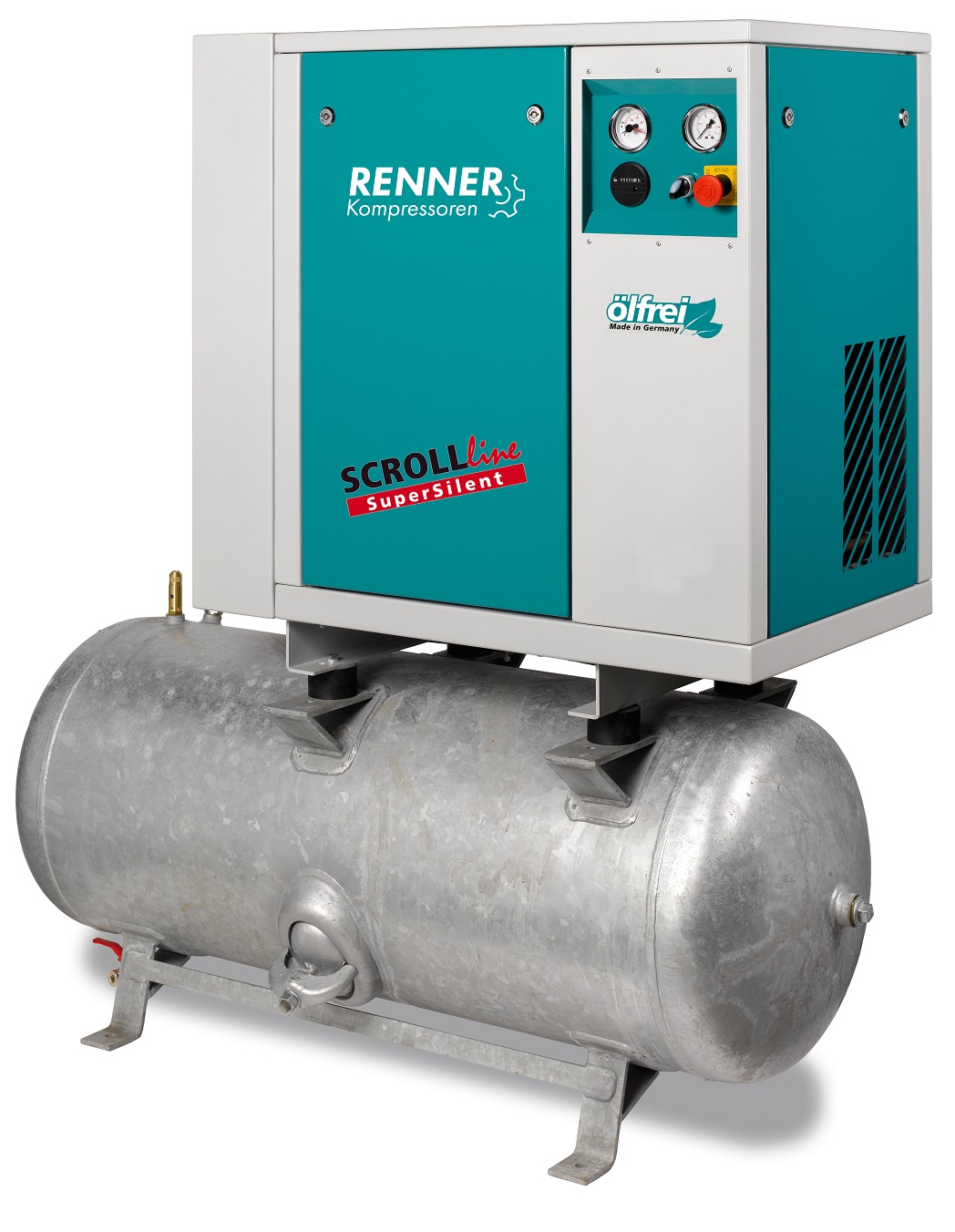 RENNER-Scrollkompressor SuperSilent SLD-NEO 2-3,7 S 8 bar auf 250L Behälter -Ölfrei