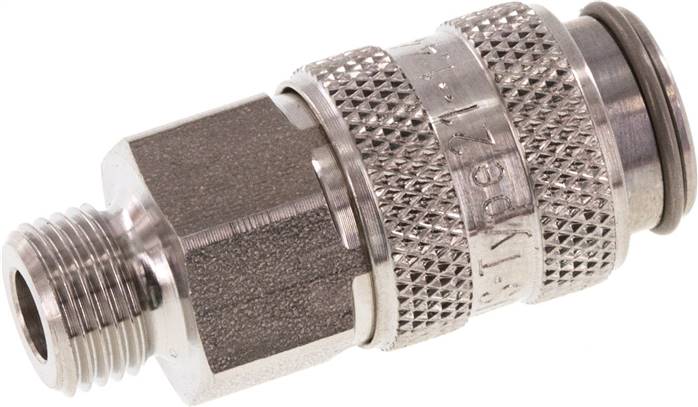 Schnellkupplung (NW5) G 1/8"(AG), 1.4404, für Stecker beidseitig absperrend