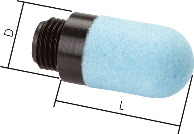 Kunststoff-Schalldämpfer, gesintert (Eco), G 3/8"