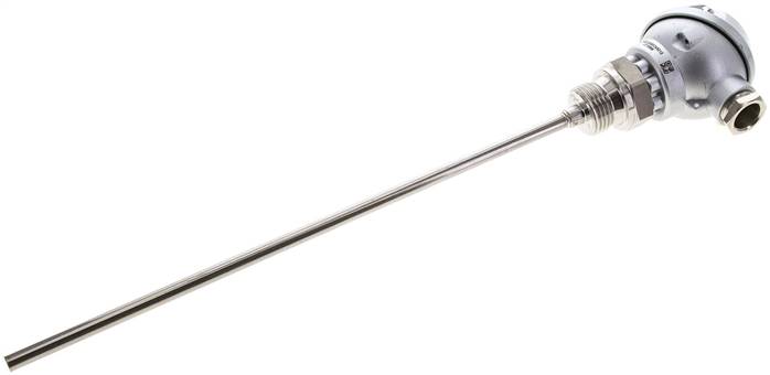 Widerstandsthermometer Pt100 (2-Leiter), G1/2"-6x250mm, ohne Halsrohr