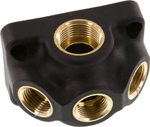 Wanddose (Luftweiche) G 3/4"-3 x G 1/2", Endverteilerdose ohne Durchgangsgewinde