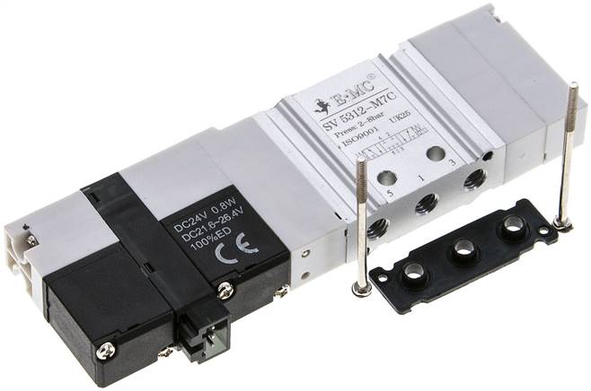 Magnetventil für S1V, 5/3-Wege (Mittelstellung geschlossen) Typ SV 5312-M7C