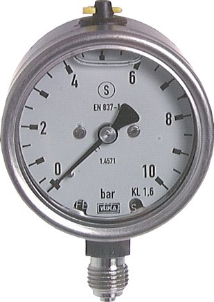 Gly.-Sicherheits-Manometer senkrecht,63mm, 0 - 250 bar