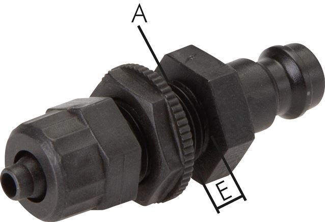 Schott-Kupplungsstecker (NW5) 6x4mm Schlauch, POM