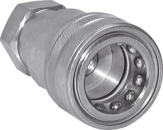 Hydraulikkupplung ISO 7241-1B, Muffe, G 1-1/4"(IG), Stahl