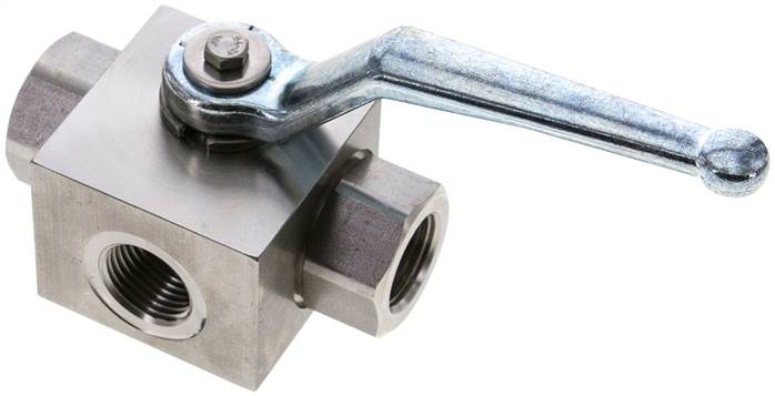 ES-Hochdruck-3-Wege Kugelhahn, T-Bohrung, G 1/2", 0 bis 400bar