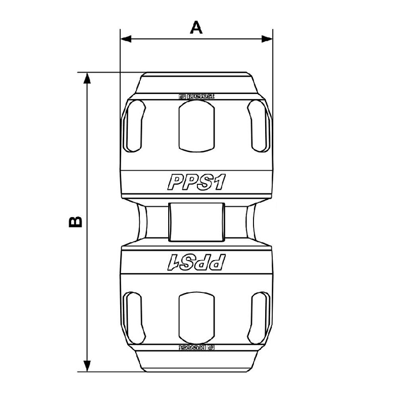 PREVOST-SCHIEBEMUFFE für Rohr mit außen-Ø = 80