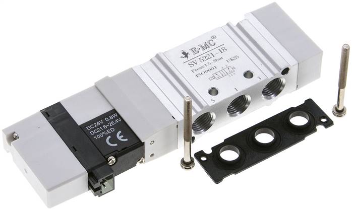 Magnetventil für S2V, 5/2-Wege mit Luftfederrückstellung (monostabil) Typ SV 5221-18