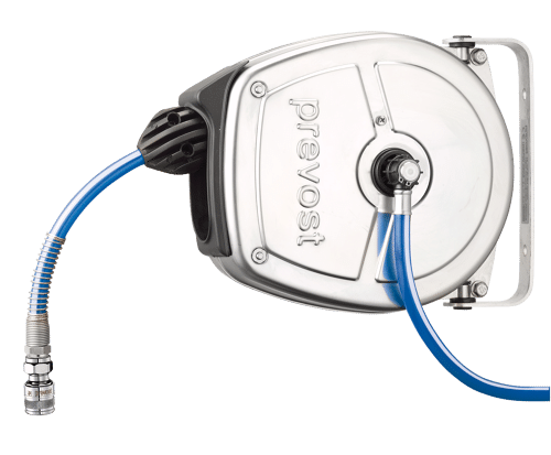 Prevost Schlauchaufroller 5 m für Wasser, Edelstahl, PU-Schlauch Ether DSFI0805LS