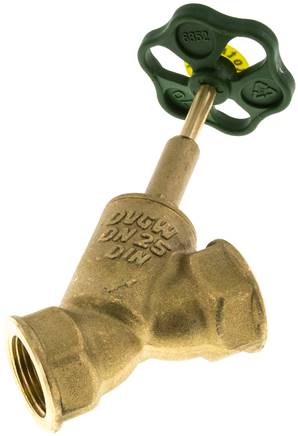 Schrägsitz-Absperrventil, Rp 1", PN 10, Messing, DVGW