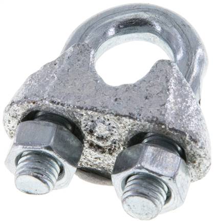 Drahtseilklemme f. 6,5mm Seil, M 5, B=13, Stahl verzinkt
