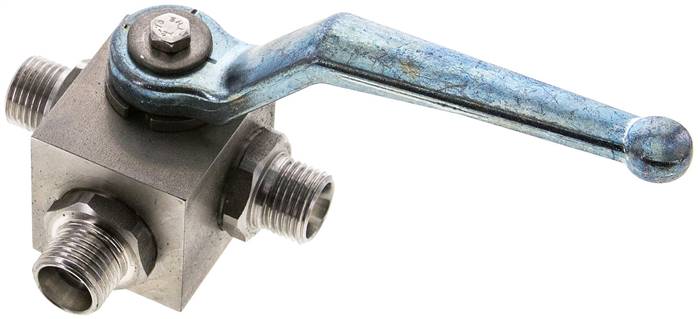 ES-Hochdruck-3-Wege Kugelhahn, T-Bohrung, 10 L (M16x1,5), 0 bis 315bar