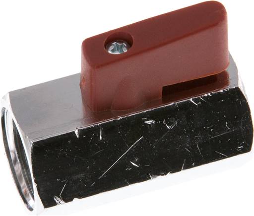 Messing-Minikugelhahn G 1/2" Innengewinde, PN 15, Knebelgriff