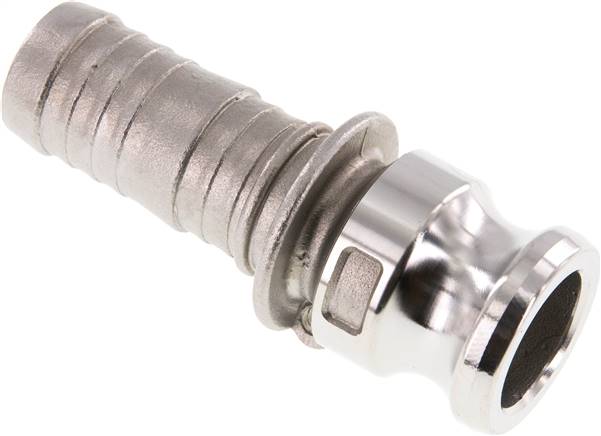 Kamlock-Stecker (E) 25 (1")mm Schlauch, Edelstahl (1.4408)