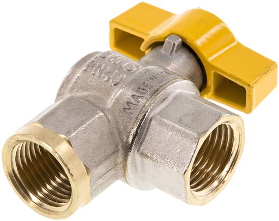 Messing-Winkelkugelhahn, DVGW, Rp 1/2", -0,9 bis 40bar