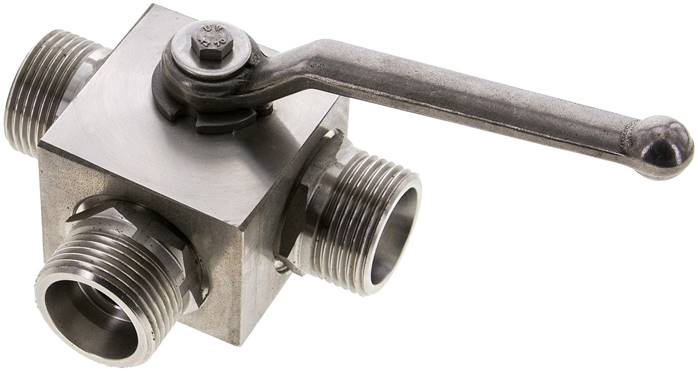 ES-Hochdruck-3-Wege Kugelhahn, T-Bohrung, 20 S (M30x2), 0 bis 400bar