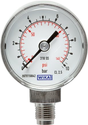 ES-Manometer senkrecht, 50mm, 0 - 6 bar, G 1/4"