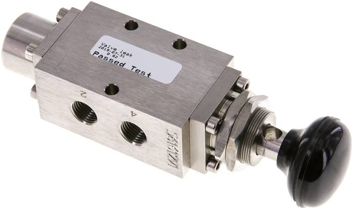 5/2-Wege Tasterventil, G 1/4" , Raste