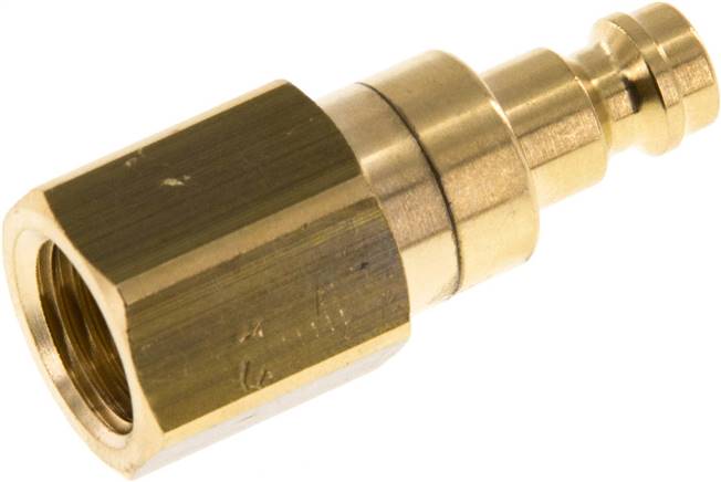 Kupplungsstecker (NW5) G 1/4"(IG), Messing, beidseitig absperrend