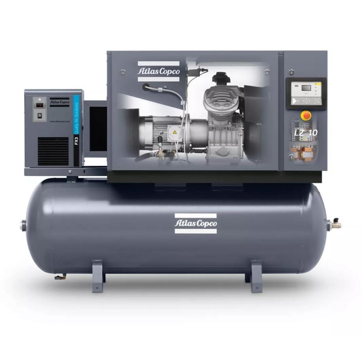 Atlas Copco Kolbenkompressor LZ 10 - 10 bar FF inkl. Kältetrockner und Behälter 500 L