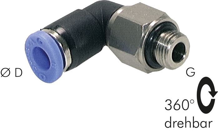 Winkel-Drehverschraubung G 1/8"-6mm, IQS-Standard