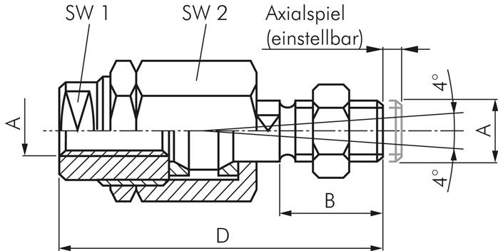 Flexokupplung M 27 x 2, Stahl verzinkt