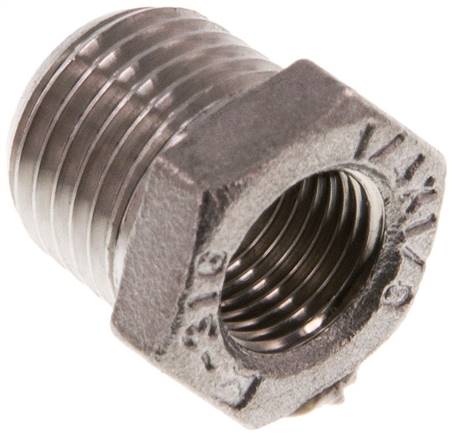 Reduziernippel R 1/4"(AG)-Rp 1/8"(IG), 1.4408