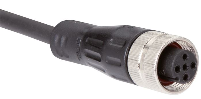Kabel mit M12-Kupplung, 10 m, gerade, 5 lose Kabelenden (Pin 1 bis 5)