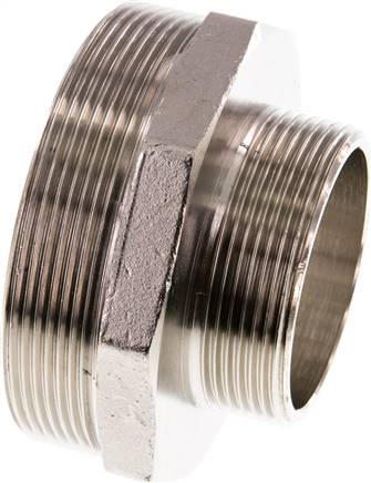 Doppelnippel G 3"-G 2", Messing vernickelt
