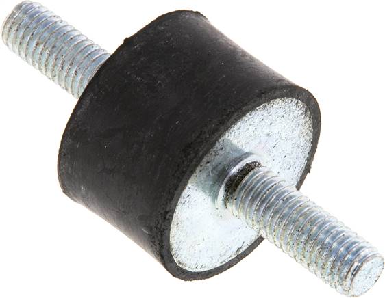 Gummi-Metall-Puffer beidseitig mit Gewindestift M 8 x 23, D= 30 - H= 20 mm