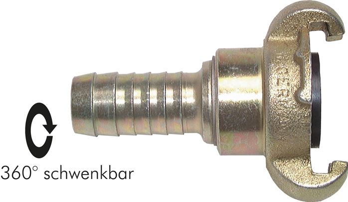 Kompressorkupplung 25 (1") mm Schlauch, drehbar