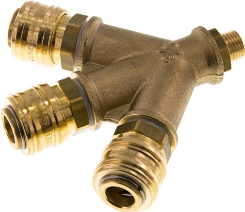 3-fach-Luftweiche mit Schnellkupplungen, G 1/4" (AG)