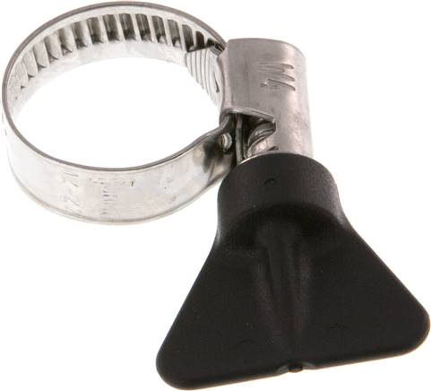 9mm Schlauchschelle 12 - 22mm, 1.4301 (W4) (NORMA) mit Flügelgriff