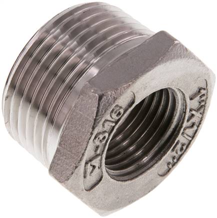 Reduziernippel R 1"(AG)-Rp 1/2"(IG), 1.4408