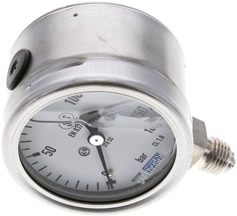 Gly.-Sicherheits-Manometer senkrecht,63mm, 0 - 160 bar
