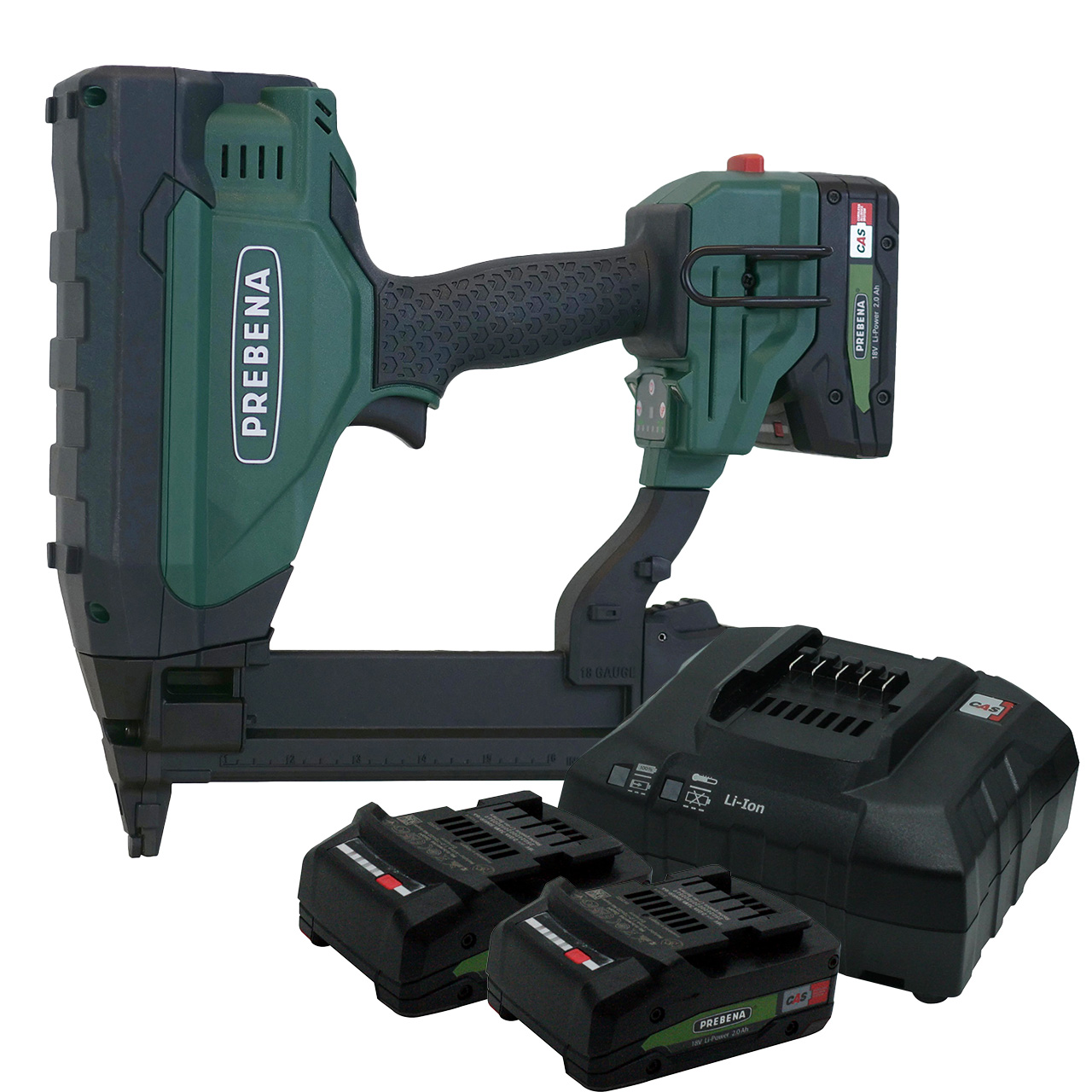 Prebena Druckluft-Akku-Nagler Set PKT-3-ES40-SET22 für Heftklammern Type ES von 15-40 mm (mit Akku und Ladegerät)