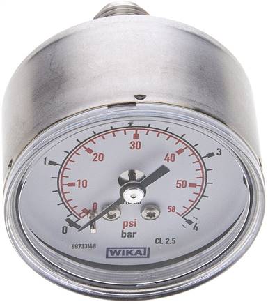 ES-Manometer waagerecht, 50mm, 0 - 4 bar, G 1/4"