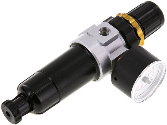 Mini-Filterregler G 1/8", 0,5 - 16 bar, Metallbehälter