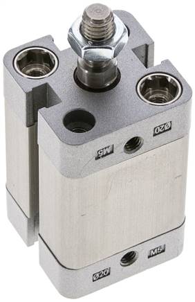 ISO 21287-Zylinder, doppeltw., Kolben 20mm, Hub 20mm, Kolbenstange AG