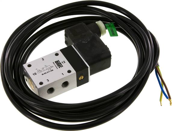 3/2-Wege Magnetventil, G 1/8", Federrückstellung (NC), 24 V= (ATEX), NW6, mit 3m Kabel