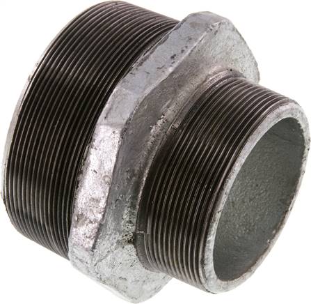 Doppelnippel R 4"-R 3", Temperguss verzinkt