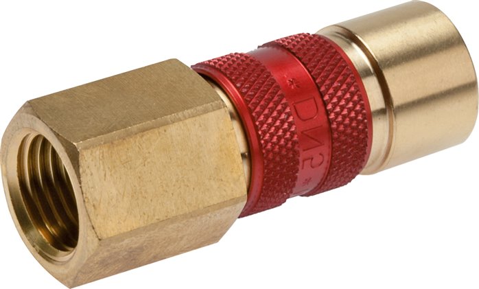 Schnellkupplung (NW5) G 1/8"(IG), grün, Kreis Ø 10,5 mm, Messing vernickelt