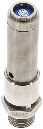 TÜV-Sicherheitsventil G 1/2" (DN10), 22,00 bar, 1.4571