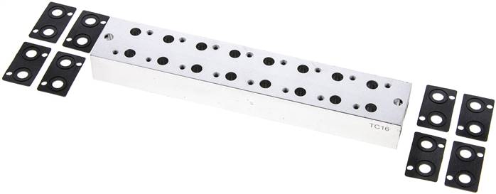 Mehrfachanschlussplatte (8-fach) für 3/2-Wege Ventile zu V 31-8