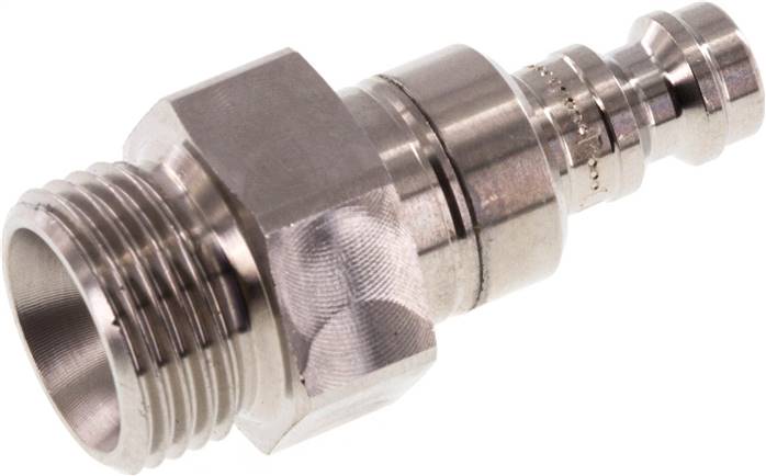 Kupplungsstecker (NW5) G 3/8"(AG), 1.4404, beidseitig absperrend